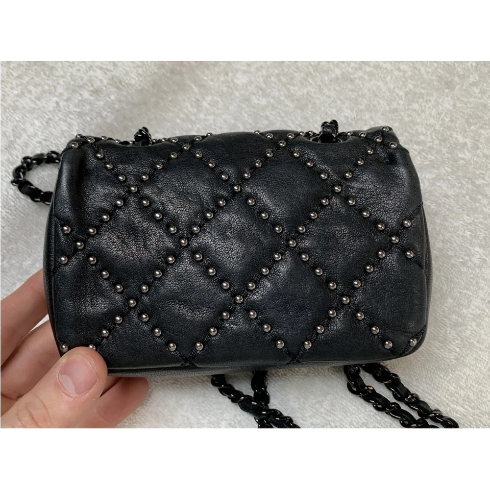 🔥SALE🔥Chanel mini rectangle classic flap studded Dallas black bag - Picture 9 of 16